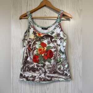 Liza International Stunning Floral Print Tank Top Size M EUC